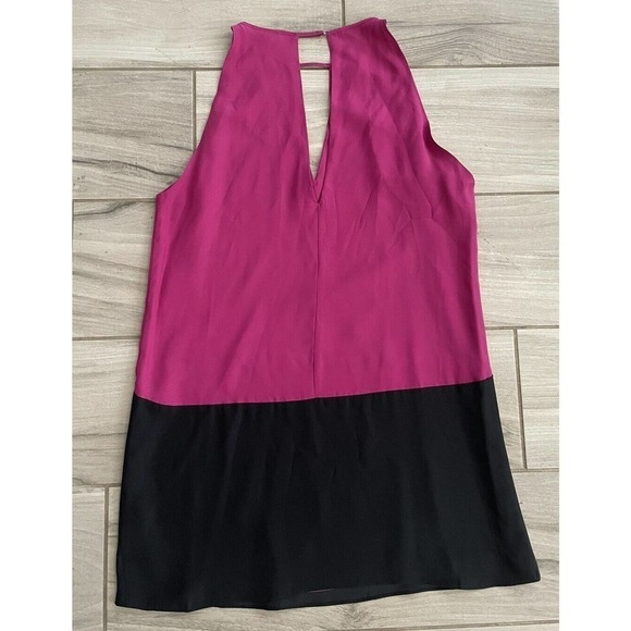 Parker Color Block Dress, 100% Silk, Size Large, Pink Black - Picture 7 of 7